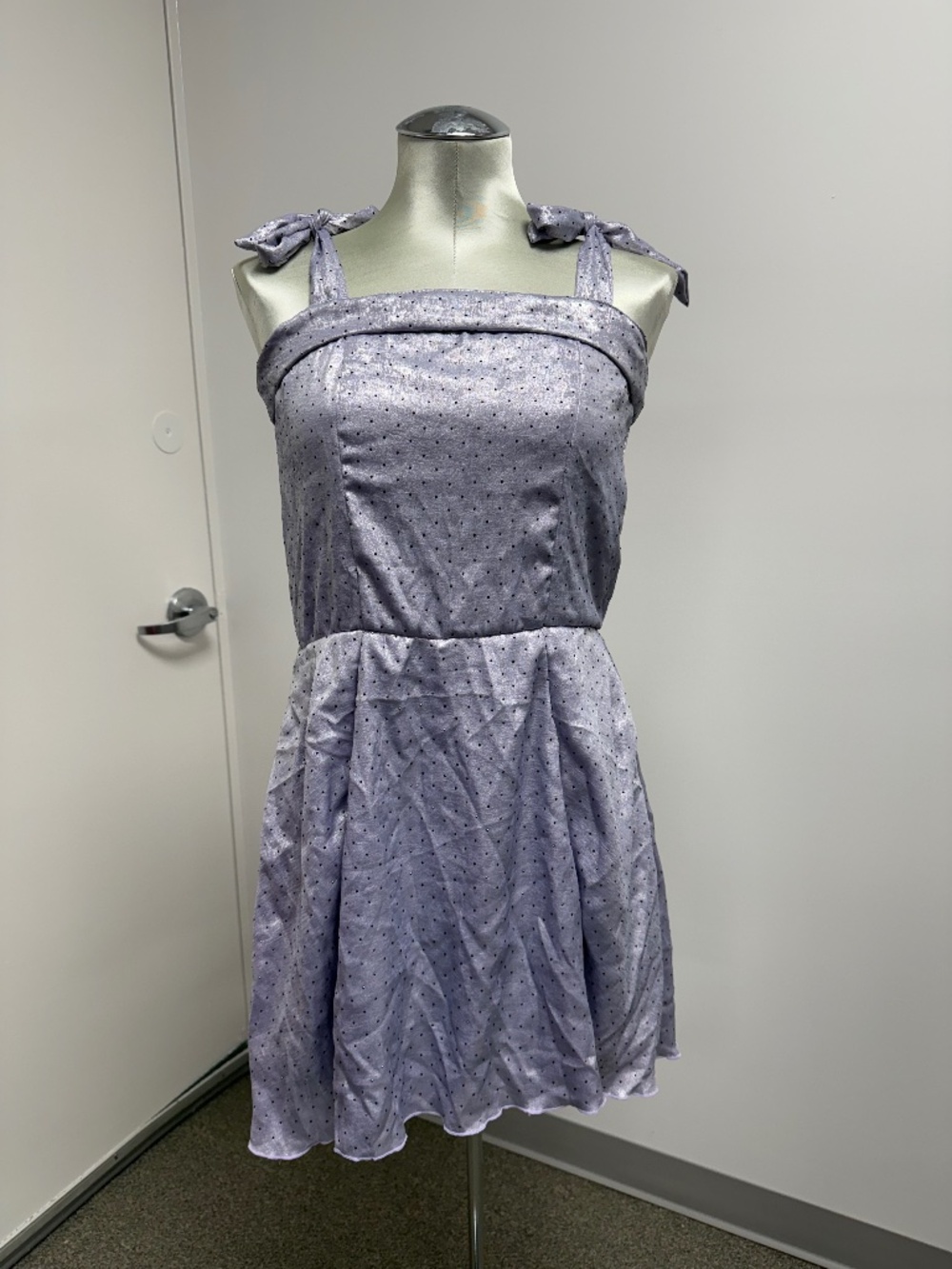 NWT Global Love Purple Shimmer Dress with Black Stud Details